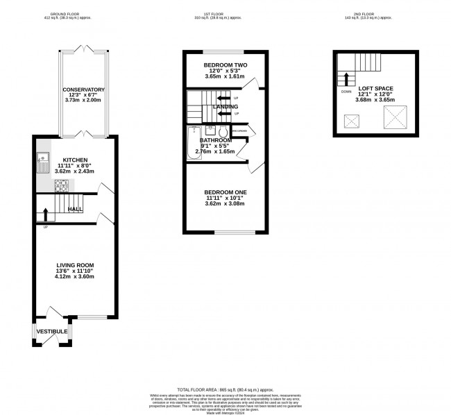 Floorplan for Exeter Walk, Bramhall, sk7