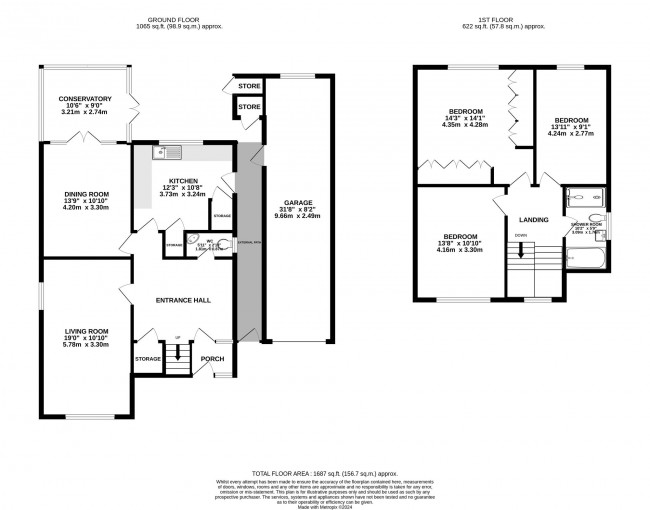 Floorplan for Rossall Drive, Bramhall, sk7